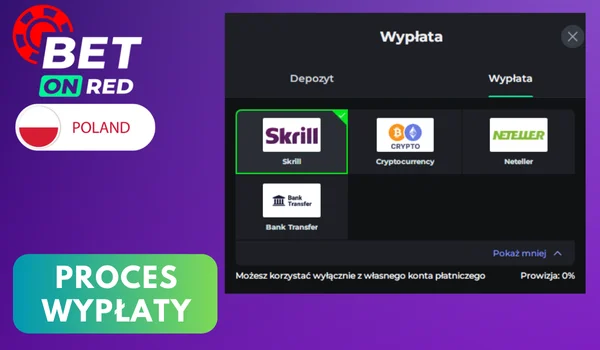 bet on red jak wypłacić pieniądze